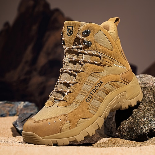 Herren Outdoor Wanderstiefel mit rutschfester Sohle, strapazierfähige Trekkingschuhe für Camping, Klettern und Trail Walking Image