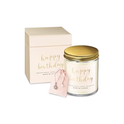 Lovery 4Pc Birthday Gift Set With Candle, Necklace, Pendant & Jewelry Pouch