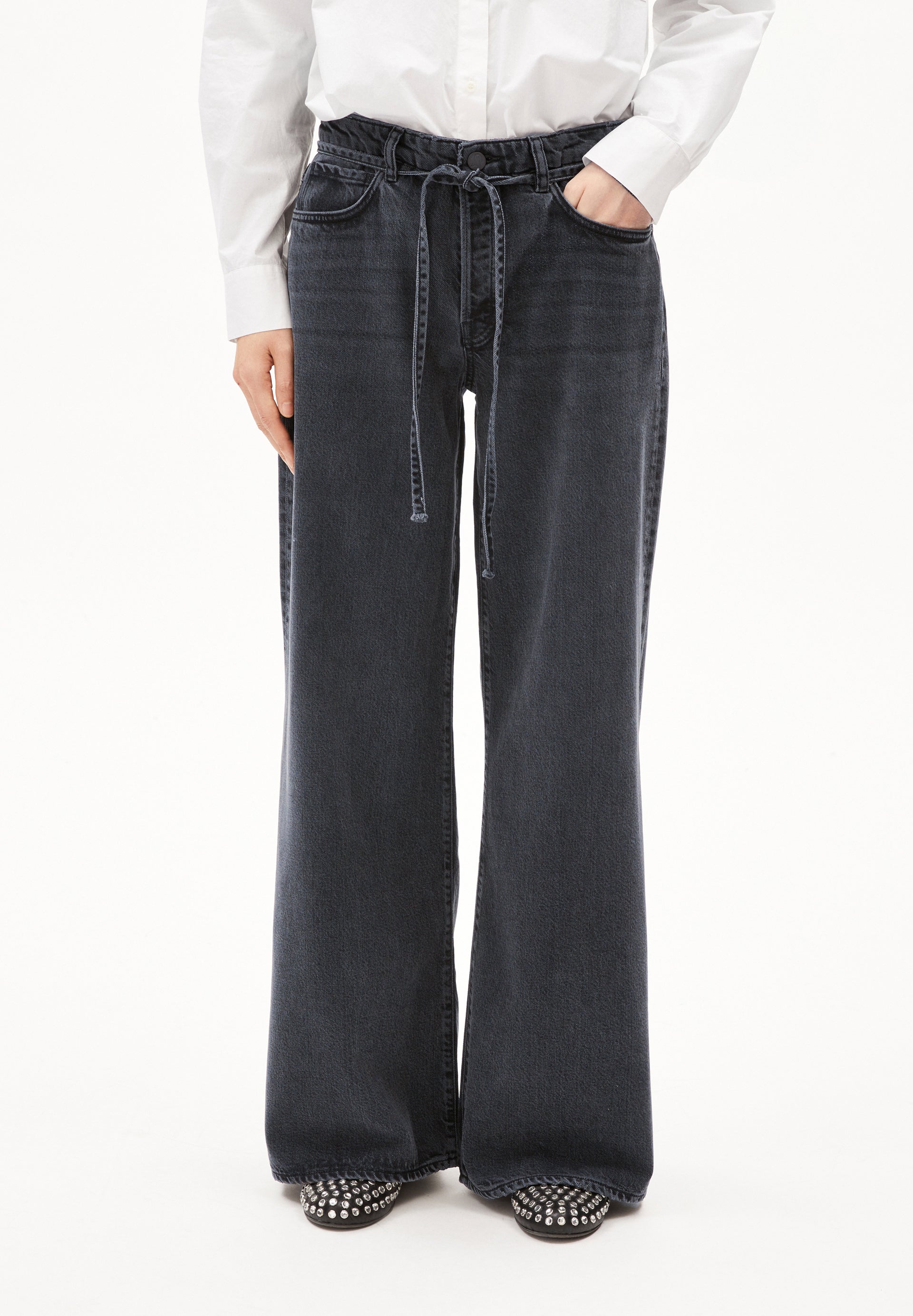 ASTRAEAAS WIDE JEAN | Wide Leg Mid Waist aus Lyocell Baumwoll Mix - schwarz (32-32) Image