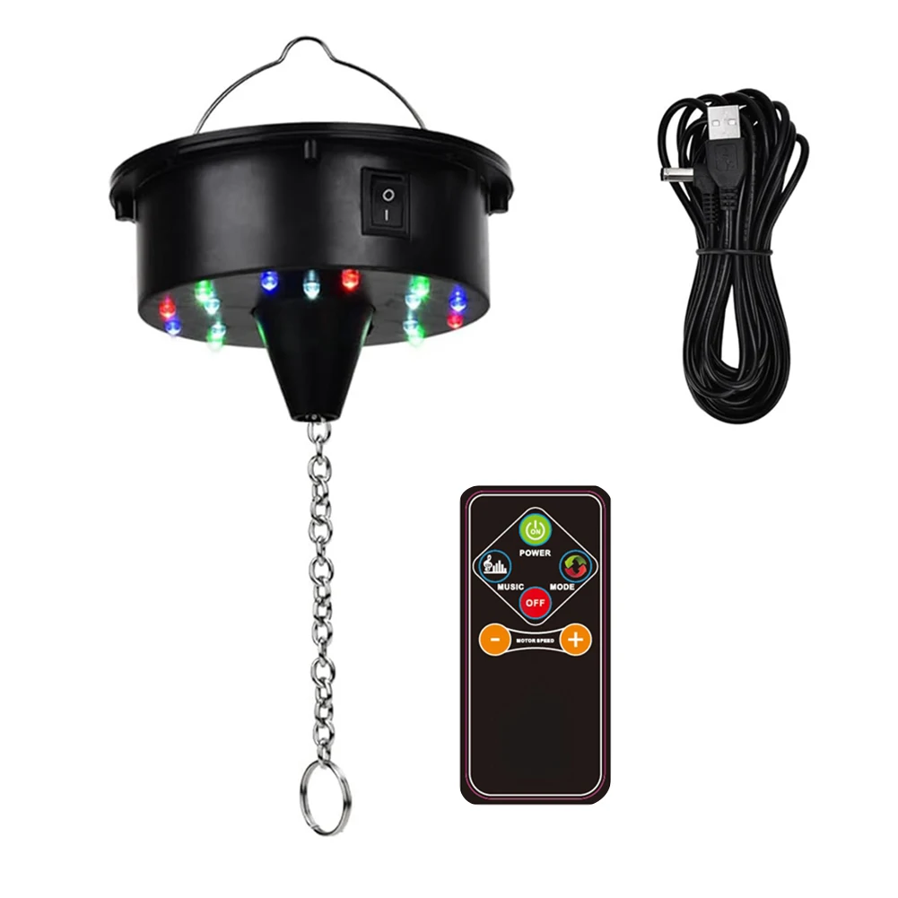 Neueste rotierende Discokugel-Motorbeleuchtung mit Fernbedienung, 18 LEDs für 12 16 20 24 Zoll Spiegelkugel-Rotator (Kugel nicht im Lieferumfang enthalten)