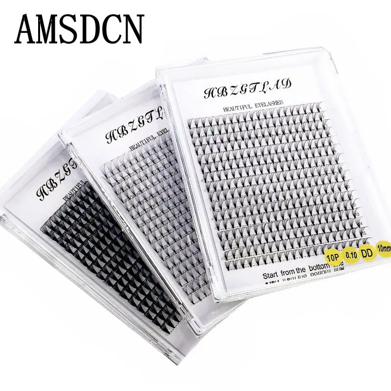 12/16 Lnes Große Kapazität Vorgefertigte russische Volumenfächer 5D-20D Nerzwimpern Kurzes Stielwurzelband Wimpernverlängerungszubehör Image