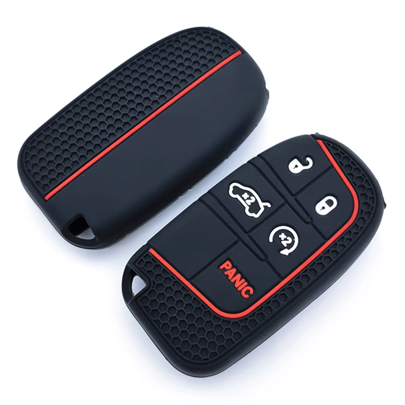 Silikon Auto Schlüssel Abdeckung Fall Für Jeep Renegade Compass Grand Cherokee für Chrysler 300C Wrangler Dodge Auto Mithelfer Image