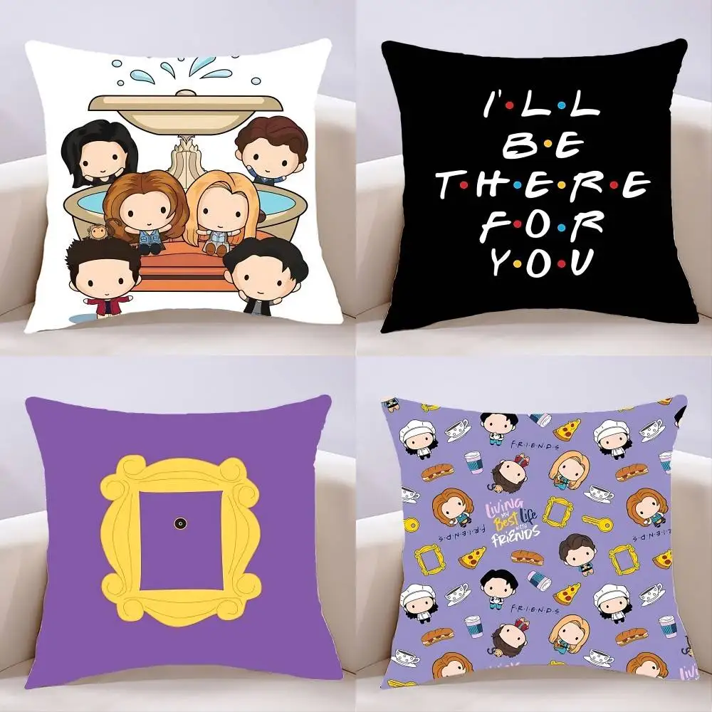Klassische Freunde TV-Show Kissenbezug Kissenbezug weich niedlich Dekokissenbezug für Auto Sofa Kissenbezug Polyester mit Reißverschluss Image