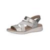 Keilsandalette CAPRICE "Caprice Sandalen Leder", Damen, Gr. 37, silber (metallic silber), Leder, casual, Schuhe