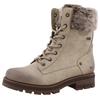 Winterstiefelette MUSTANG SHOES "Darleen", Damen, Gr. 43, beige, Lederimitat, Textil, used, klassisch, Schuhe, Winterboots mit Fellimitatkragen