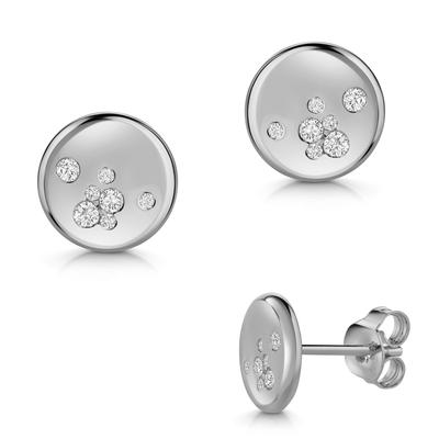 Paar Ohrstecker FIRETTI "Schmuck Geschenk Silber 925 Ohrschmuck Ohrringe Kreis rund", silber (silberfarben, kristallweiß, kristallweiß), Ohrringe, Damen, Silber 925 (Sterlingsilber), Made in Germany - mit Zirkonia (synth.) Image