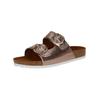 Pantolette CAPRICE "Caprice Pantoletten Leder", Damen, Gr. 36, grau (taupe), Leder, casual, Schuhe