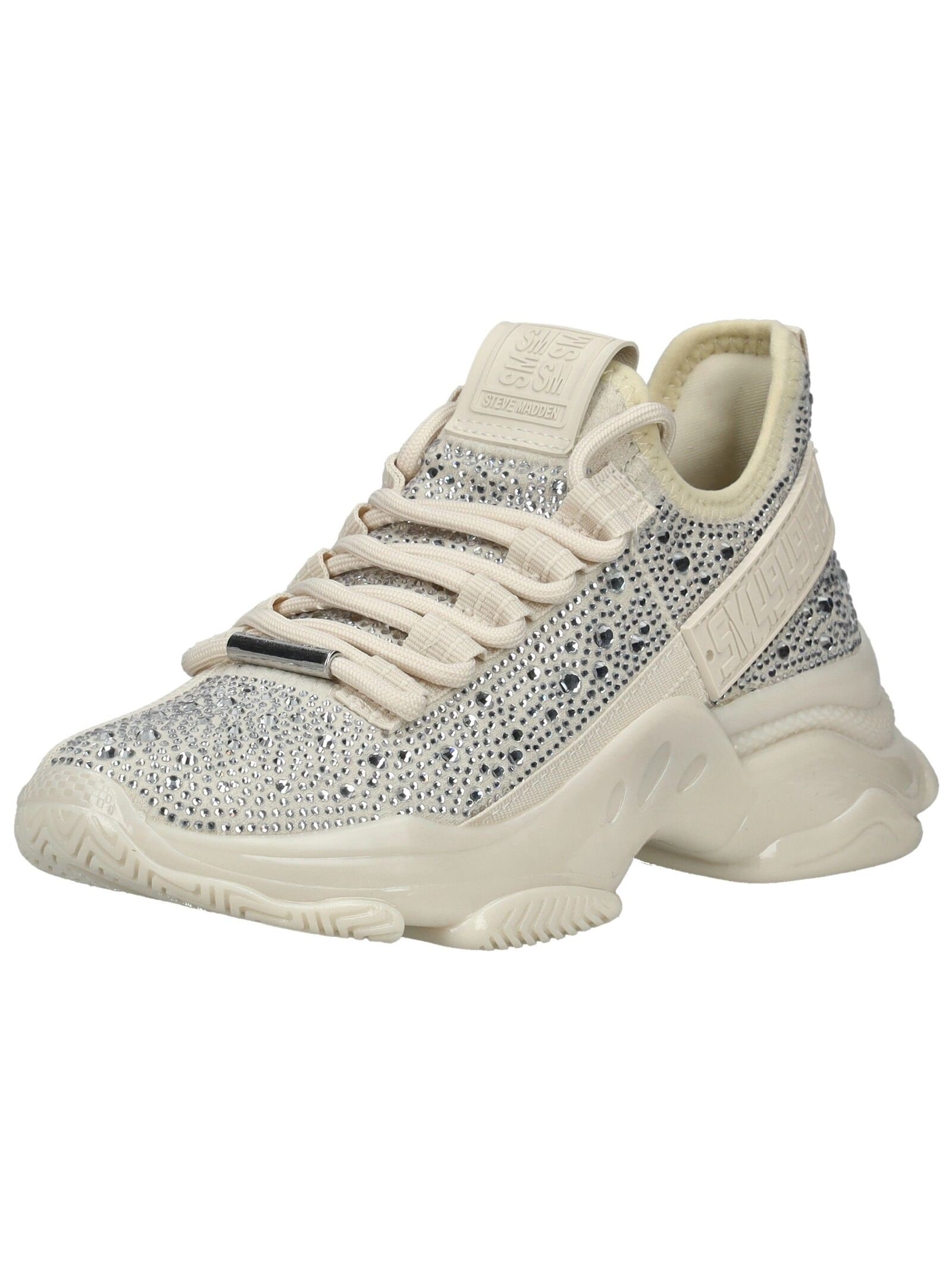 Sneaker STEVE MADDEN "STEVE MADDEN Sneaker Lederimitat/Textil", Damen, Gr. 40, silber, Lederimitat, Textil, Schuhe Sneaker