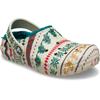 Clog CROCS "Classic Lined Fair Isle Clog T", Kinder, Gr. 23, bunt (multifarben), Croslite, casual, Schuhe, Weihnachtsschuh, Hausschuh mit buntem Festive Print