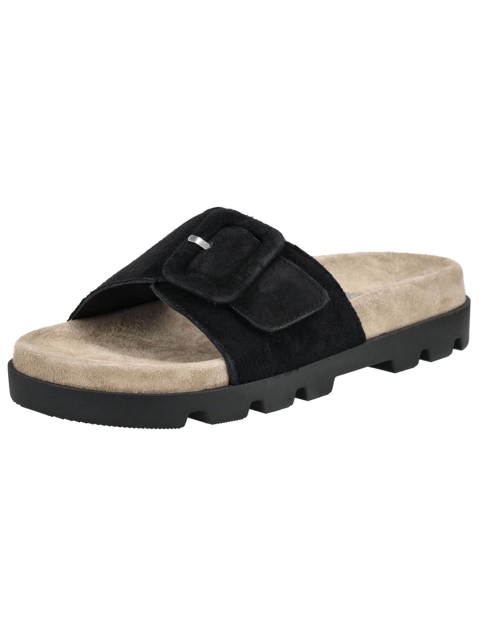 Pantolette ROHDE "Rohde Pantoletten Veloursleder", Damen, Gr. 38, schwarz, Veloursleder, casual, Schuhe