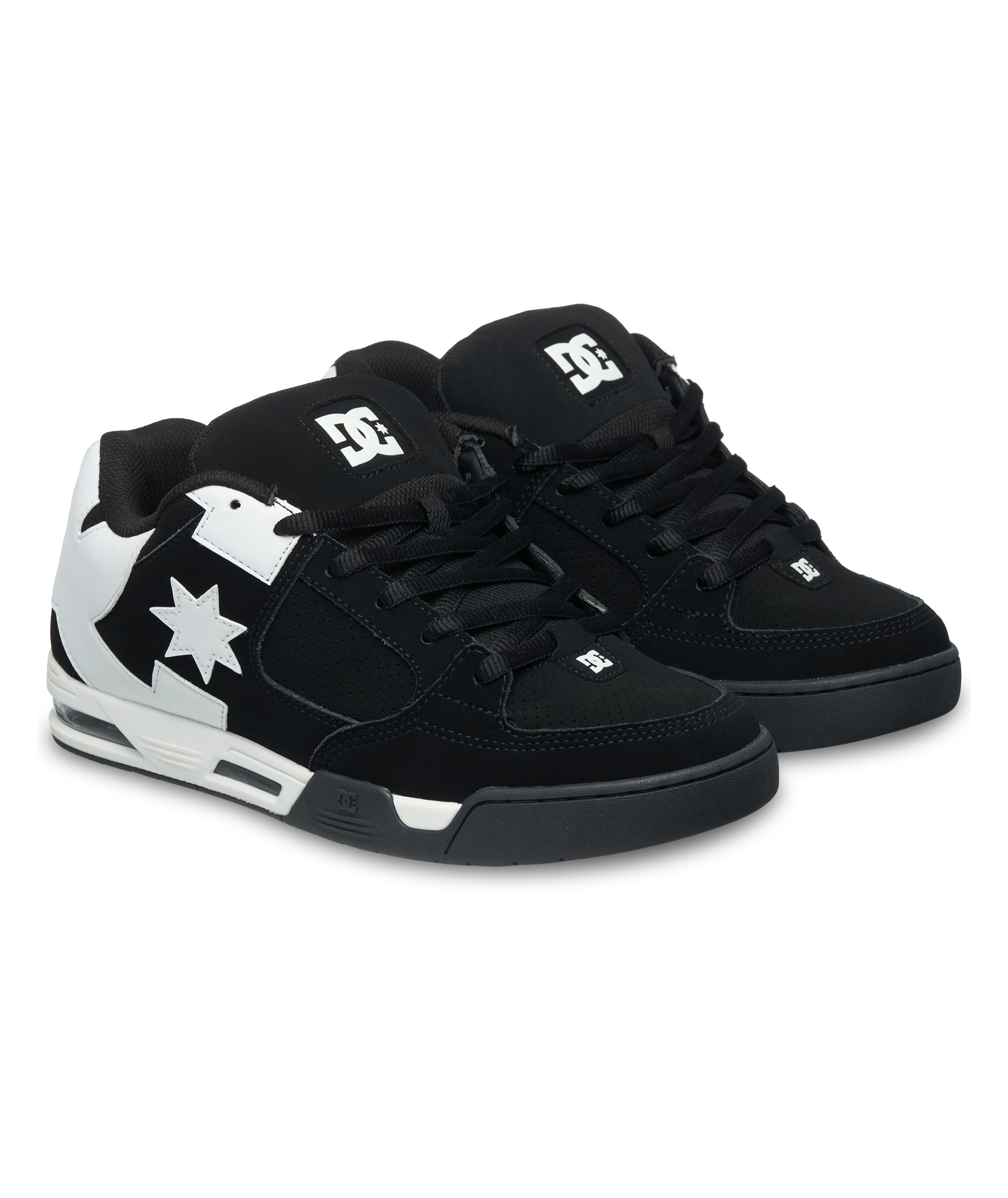 Sneaker DC SHOES "DC COMMAND", Gr. 47, schwarz, weiß, Leder, Synthetik, Schuhe