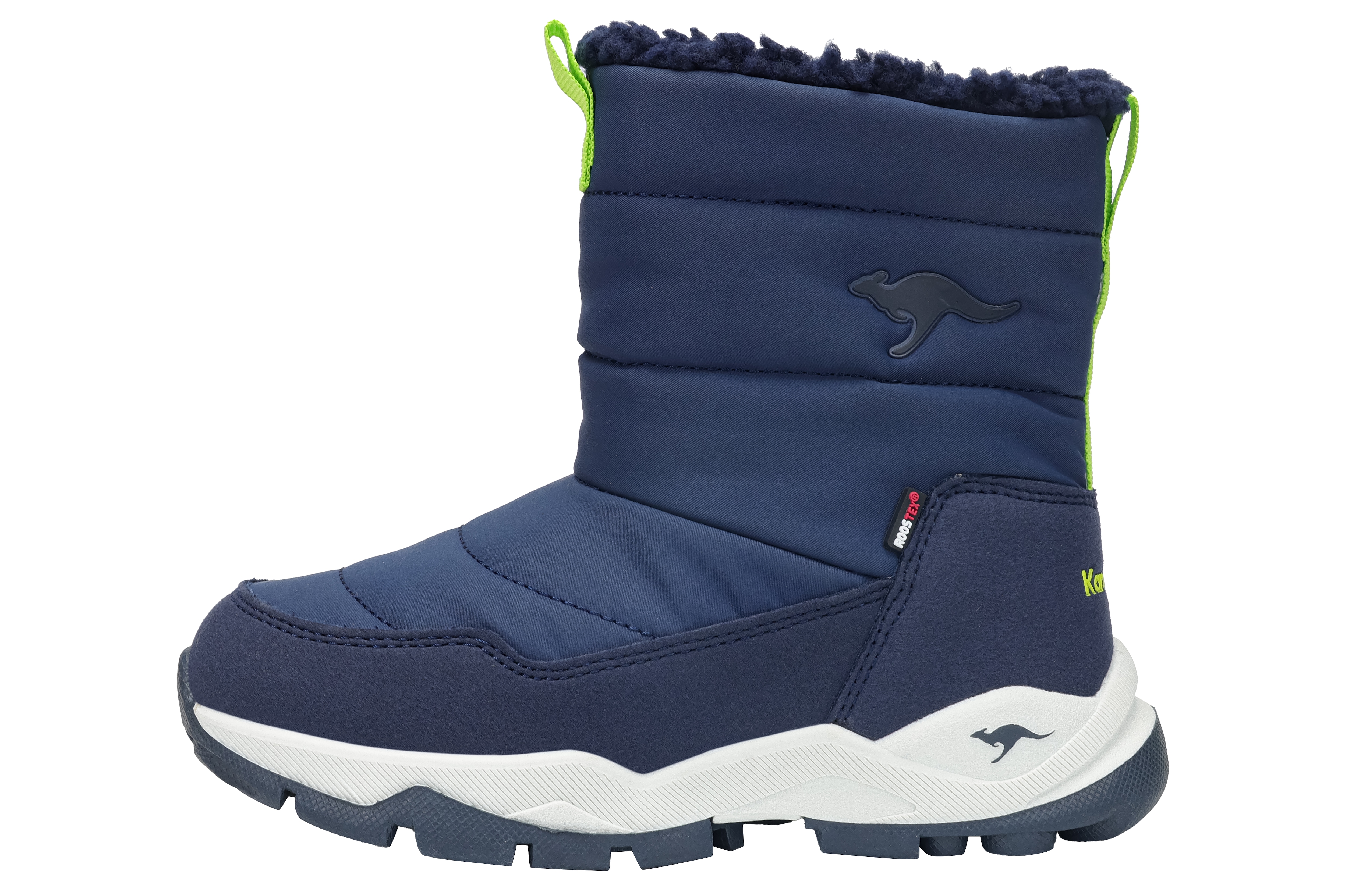 Winterboots KANGAROOS "K-FR FLOKI RTX", Damen, Gr. 37, bunt (dk navy, lime), Synthetik, Textil, Schuhe, Winterschuhe, Winterstiefel, Snowboots