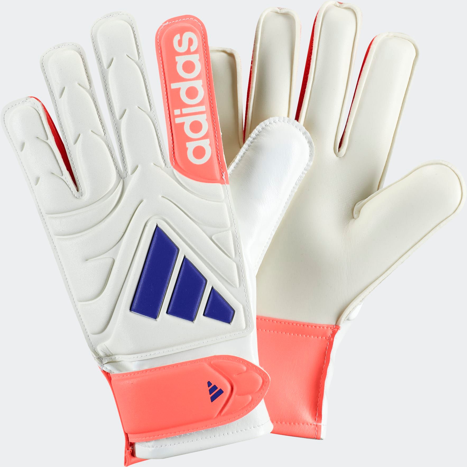 Torwarthandschuhe ADIDAS PERFORMANCE "COPA GL CLB J", Herren, Gr. 7, sanftes weiß, lucid blau, signal coral, Handschuhe