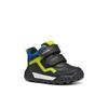 Winterboots GEOX "B TREKKYUP BOY B ABX", Kinder, Gr. 26, schwarz (schwarz, grün), Synthetik, Textil, casual, Schuhe, Klettschuh mit Warmfutter, Größenschablone zum Download