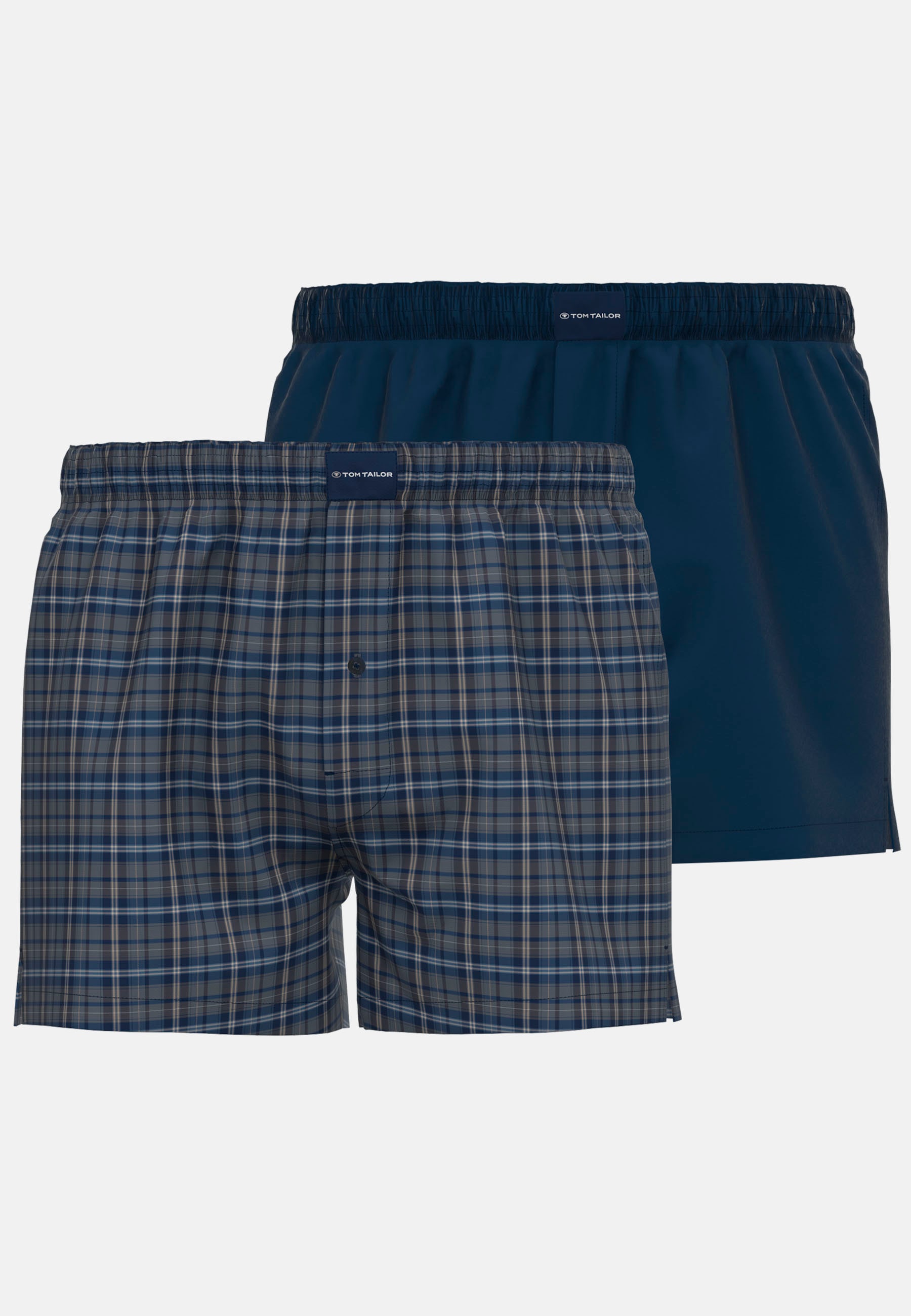 Boxershorts TOM TAILOR "Milos", Herren, Gr. 6L, braun (braun, mittel, karo), Obermaterial: 100% Baumwolle, Unterhosen Image