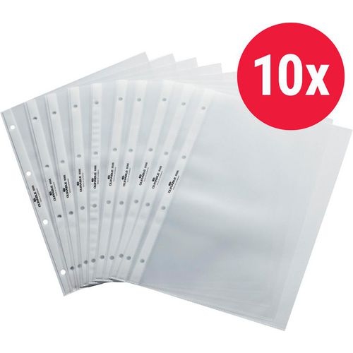 DURABLE ClearView Prospekthüllen DIN A4 Glatt Transparent 120 Mikron PP (Polypropylen) Öffnung oben DB88204 10 Stück Image