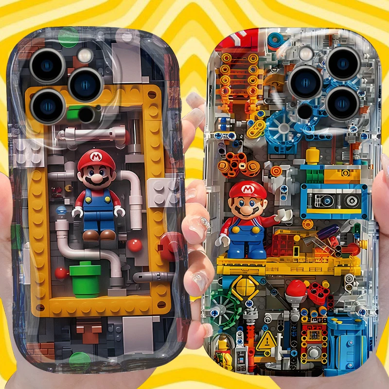 Cartoon Mushroom Wave Phone Case for iPhone 16 E 15 Pro Max 14 13 12 Mini 11 Pro Max XS X 8 7 Plus Soft Silicone Covers Funda