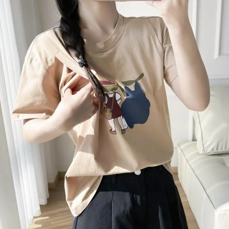 Pregnant Women Summer Maternity T Shirt Casual Breastfeeding Clothes Nursing Horizontal Zipper Lactation Top Soft Cotton 3XL