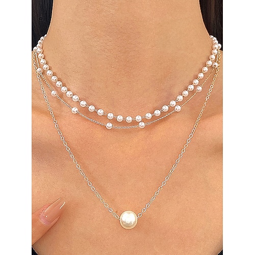 Collana con croce natalizia da donna, catena in oro a strati con ciondolo di perle e strass, elegante gioiello natalizio per feste, matrimoni e regali