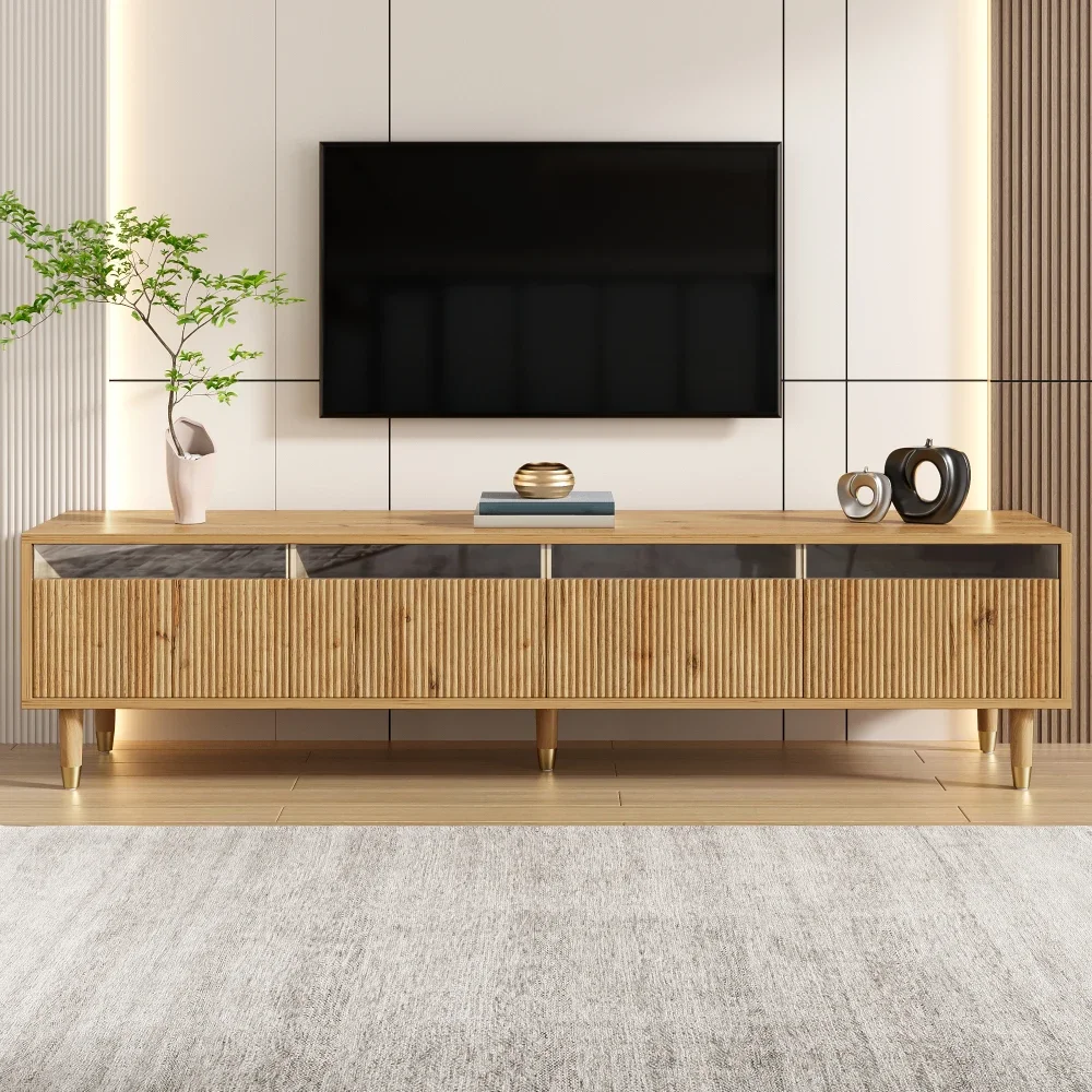 Moderner TV-Schrank aus Holz, 178 cm – minimalistisches Design, großer Stauraum, 4 Schubladen, Acryl, ideal für Wohnzimmer, stabil, stilvoll Image