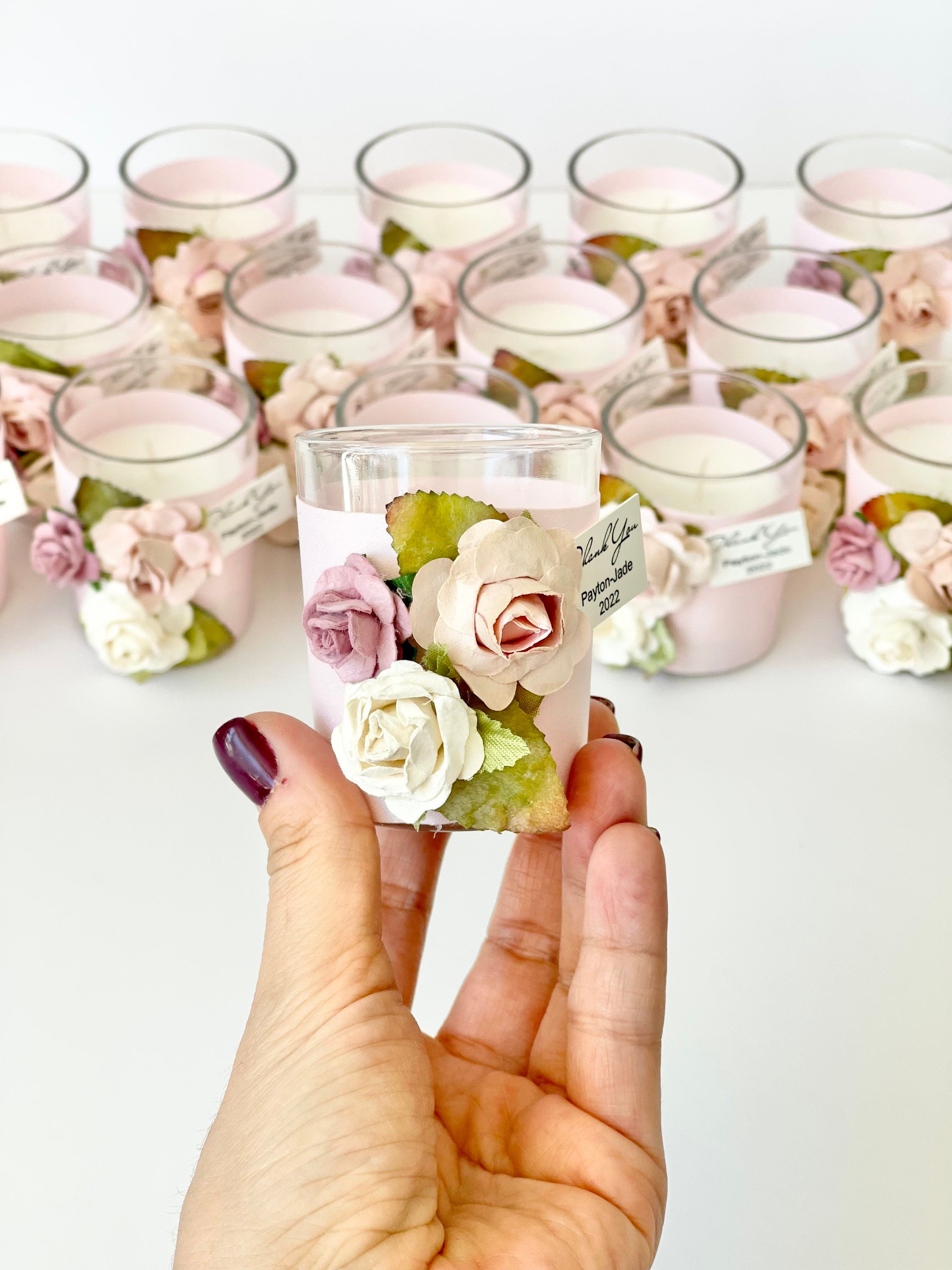 10 candele bomboniere per gli ospiti, candele bomboniere personalizzate per feste, candele regalo di lusso personalizzate, candele bomboniere boho all