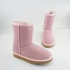 Klassische Schneestiefel aus 100 % echtem Rindsleder, Damenstiefel, warme Slip-On-Winterstiefel, Schuhe für Damen, große Größe 35–43