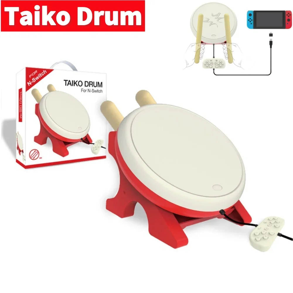 Taiko-Trommel mit Trommelstock für Nintendo Switch Taiko No Tatsujin Master Videospiele, kabelgebundenes Taiko-Trommelspielzubehör Image