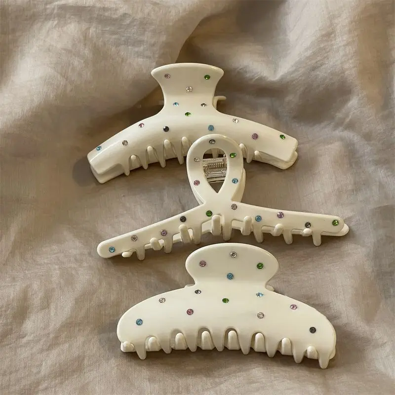 1pc Bunte Diamant Westlichen Stil Shark Clip Retro Essigsäure Material Disc Haar Clip Greifen Clip Temperament Disc Haar Clip Image