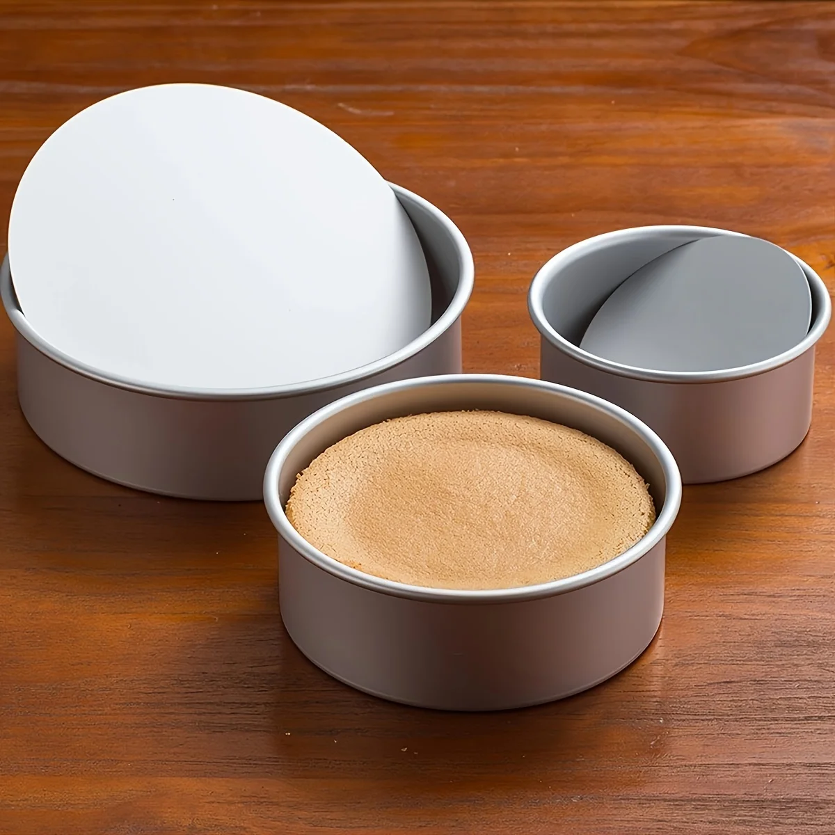 1 Stück – 15,2 cm große Kuchenformen mit abnehmbarem Boden, rundes Herz, quadratische Kuchenform, antihaftbeschichtete Backformen Image