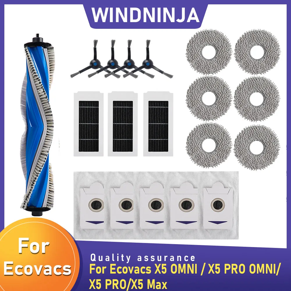 Rollenbürste Seitenbürste Hepa-Filter Staubbeutel Teile für Ecovacs Deebot X5 OMNI / X5 PRO OMNI / X5 PRO/X5 Max Staubsauger Image