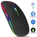 Nuovo tablet telefono cellulare computer mouse wireless Bluetooth ricaricabile mouse retroilluminato RGB iPad PC laptop phablet mouse USB da 2,4 GHz