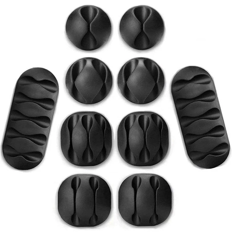 Silikon Kabel Clips USB Draht Desktop Management Kompatible Clips Handy Ladegerät Kabel Kabel Organizer Halter Für Home Office Image