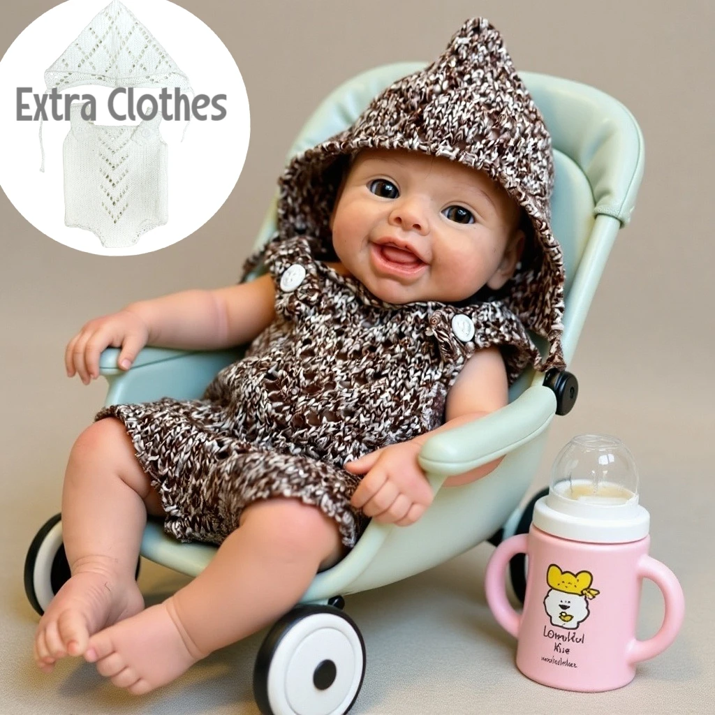 (1 Puppe und 2 Kleidung) 10 Zoll solides Silikon Neugeborenes Baby Mädchen handgemachte lebensechte Bebe Soft Touch Reborn Puppe Mädchen Kinderspielzeug