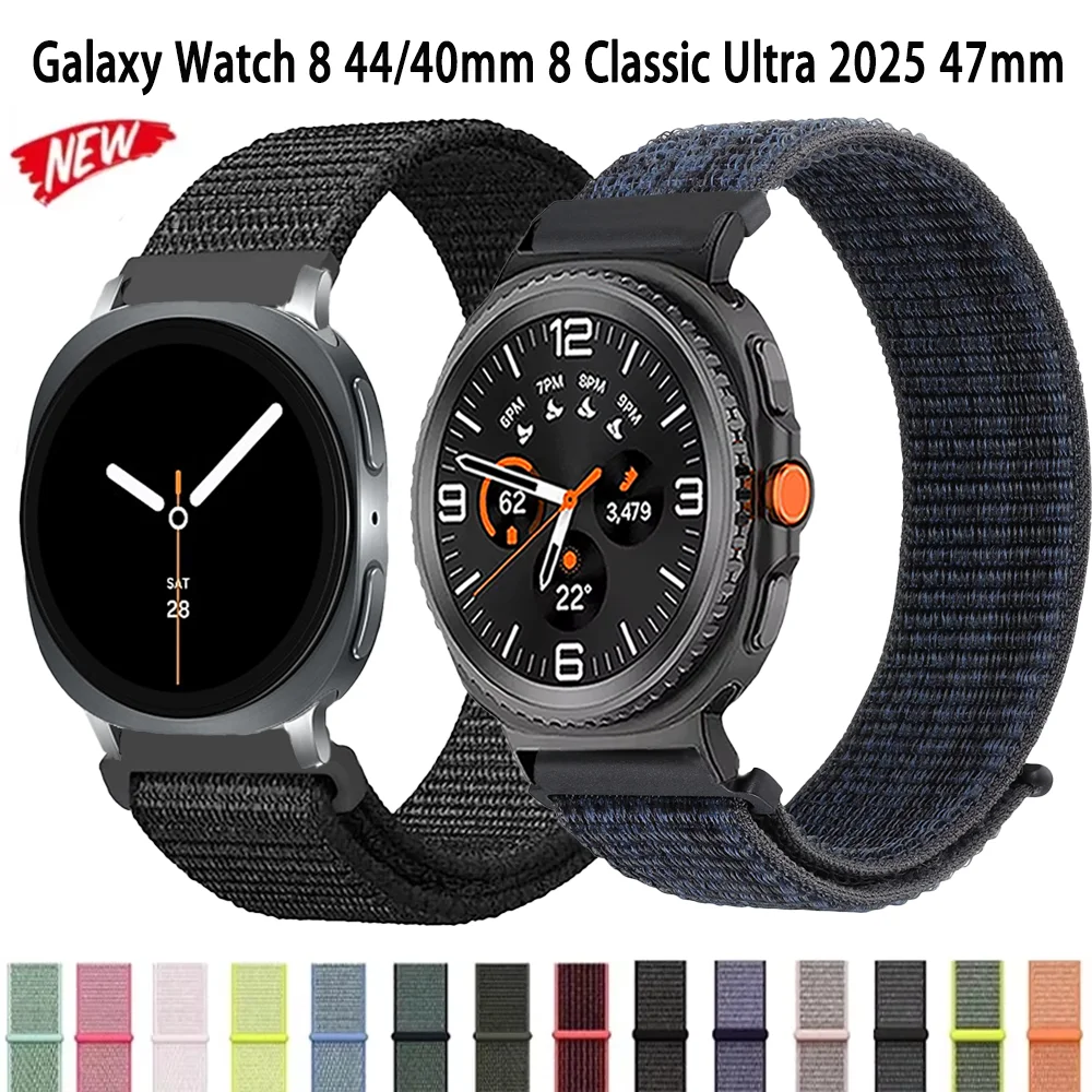 Nylon-Schlaufenarmband für Samsung Galaxy Watch 8 40 mm 44 mm 8 Classic 46 mm Armband für Galaxy Watch Ultra 2025 47 mm Correa Image