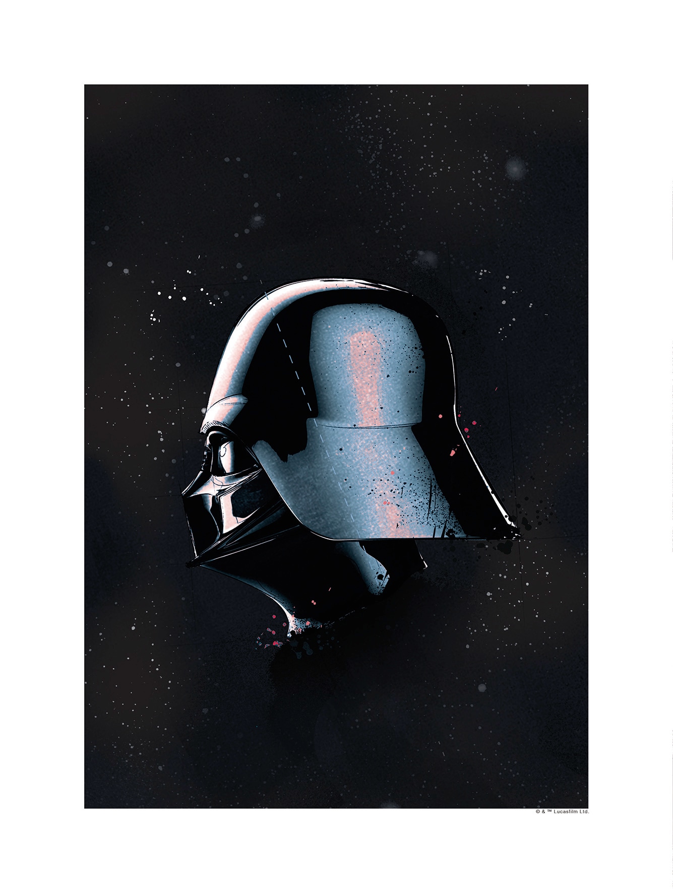 Bild KOMAR "Star Wars Classic Helmets Vader", schwarz-weiß (farbe bild(er): schwarz, weiß), B:30cm H:40cm, Holz, Papier, Bilder, Wandbild zur Dekoration im Kinderzimmer - ohne Rahmen Image