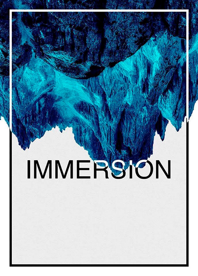 Bild KOMAR "Immersion Blue", bunt (farbe bild(er): bunt), B:30cm H:40cm, Holz, Papier, Bilder, Wandbild zur Dekoration - ohne Rahmen Image