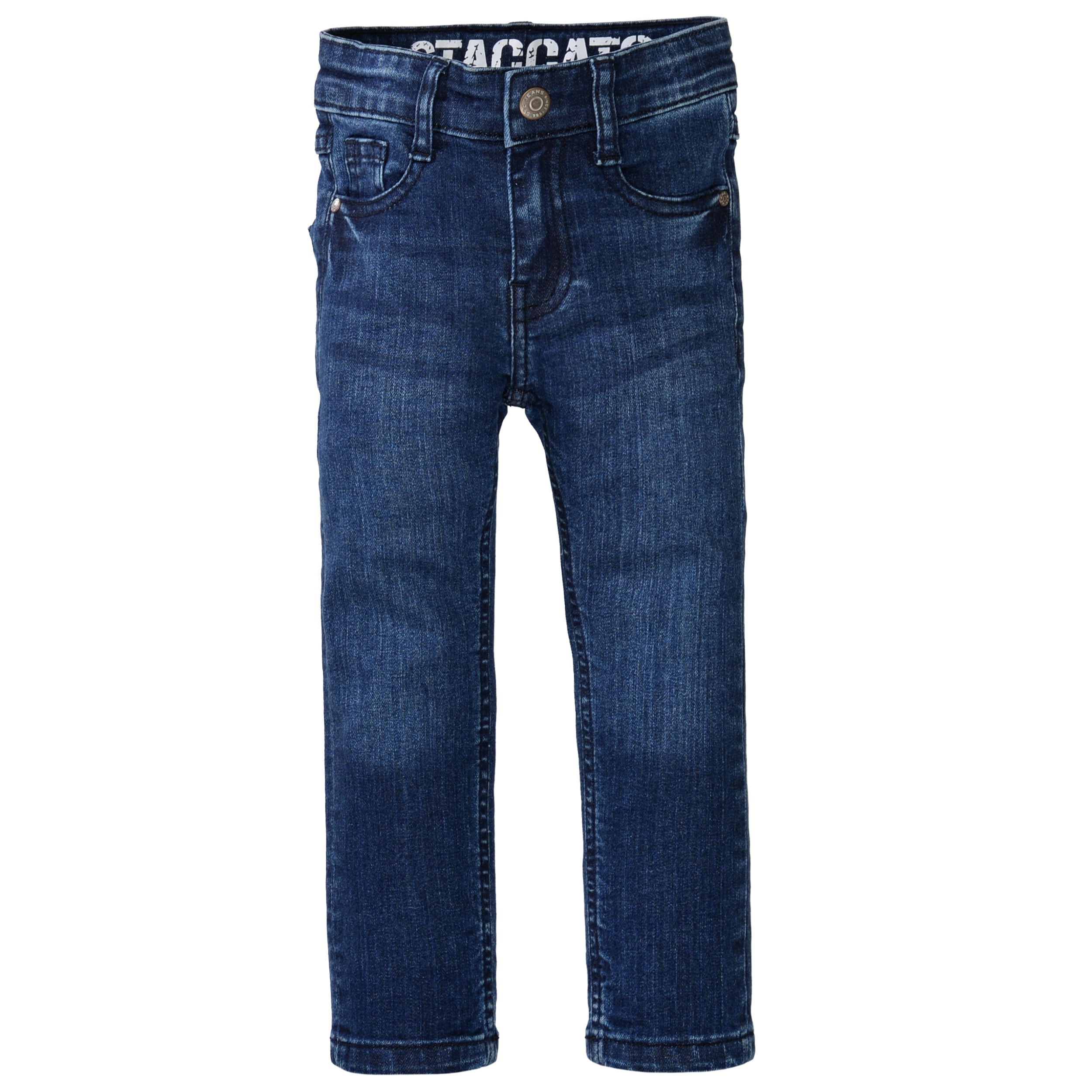 Slim-fit-Jeans STACCATO "STCSAM", Jungen, Gr. 110, Normalgrößen, jeansblau, Obermaterial: 80% Baumwolle, 19% Polyester, 1% Elasthan., Abriebeffekte, unifarben, Jeans, Slim Fit Image