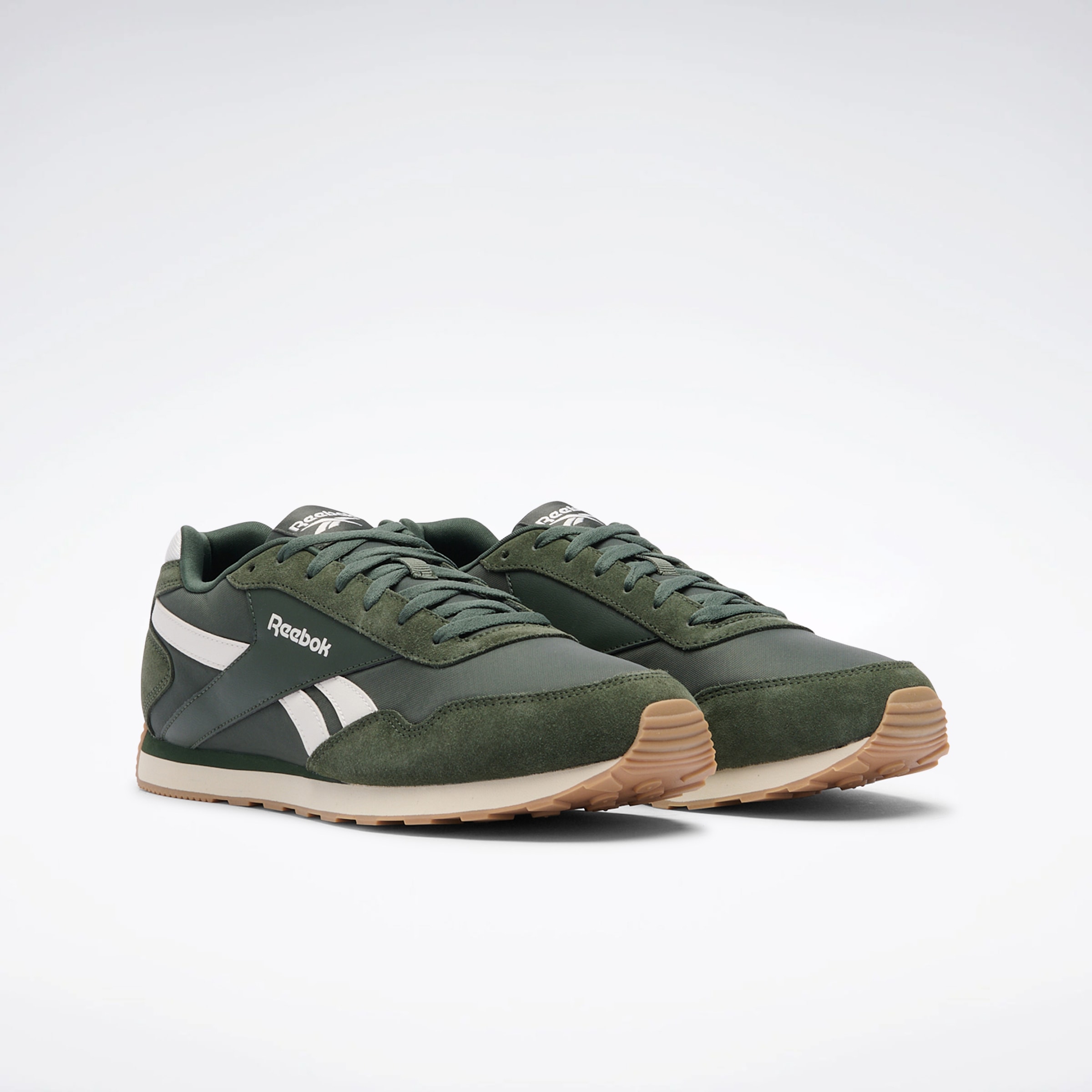 Sneaker REEBOK CLASSIC "REEBOK GLIDE LOW", Damen, Gr. 36,5, grit grün, grit grün, chalk, Leder, Synthetik, Textil, Schuhe Sneaker