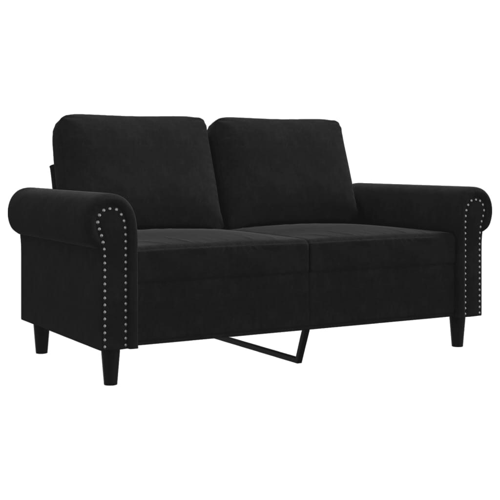 vidaXL 2-Sitzer-Sofa Schwarz 120 cm Samt Image