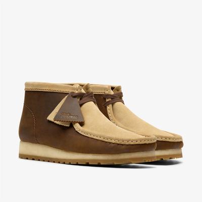 Clarks Originals Wallabee RB Combi Leder Herren Stiefel Braun Image