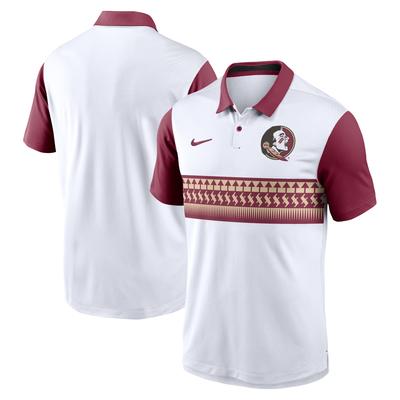 Nike Florida State Seminoles Primetime Campus Pattern Vapor Dri-FIT Poloshirt für Herren, Weiß/Granatrot Image