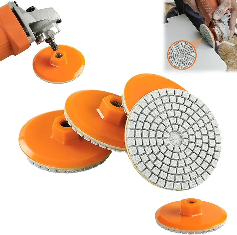 1/3/5 Stück 80 mm 3 Zoll zylindrischer Schleifblock Nass-Trocken-Buff-Scheibe zum Polieren Schleifen Marmor Granit Beton Arbeitsplatte Stein Image