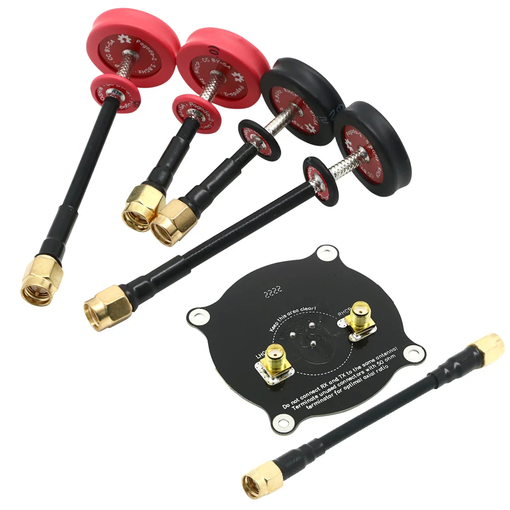 Pagode 2/Triple Feed Patch 5,8 G 5 dBi 50 W omnidirektionale Omni FPV Flachbildschirm-Pagodenantenne LHCP/RHCP SMA/RP-SMA Image