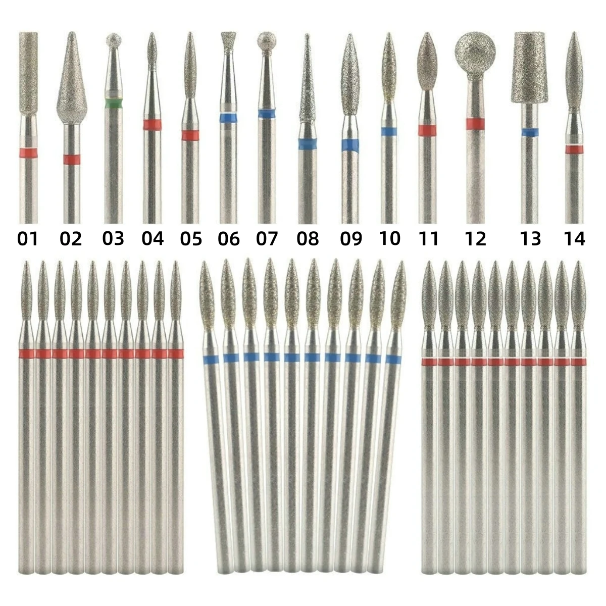 10 Teile/satz Häutchen Sauber Diamant Nagel Bohrer Set Elektrische Nagel Datei Maschine Häutchen Bits Diamant Nagel Werkzeuge Maniküre Pediküre Image