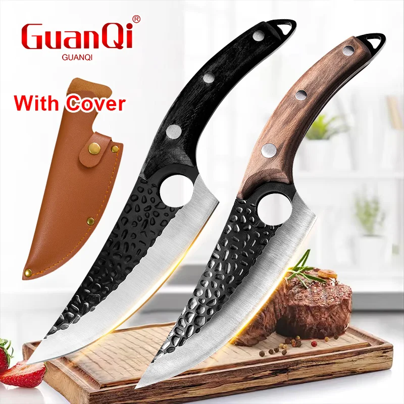 Professionelles Küchenmesser, Ausbeinmesser, Fleischbeil, Gemüseschneider, handgefertigt, geschmiedet, Metzgermesser, Haushaltskochmesser Image