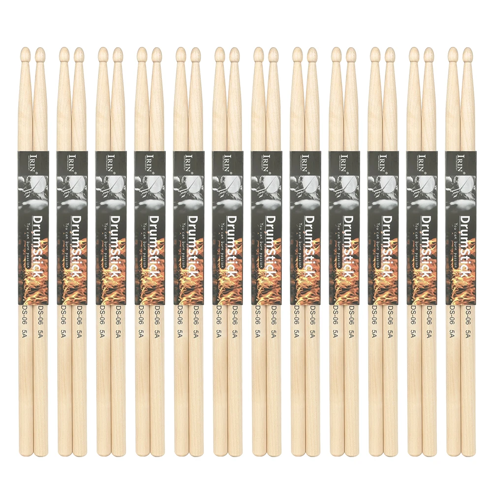 IRIN 5A 7A Drumsticks Ahorn Drum Mallets Übung Drum Sticks Professionelle Percussion Musikinstrument Teile & Zubehör Image