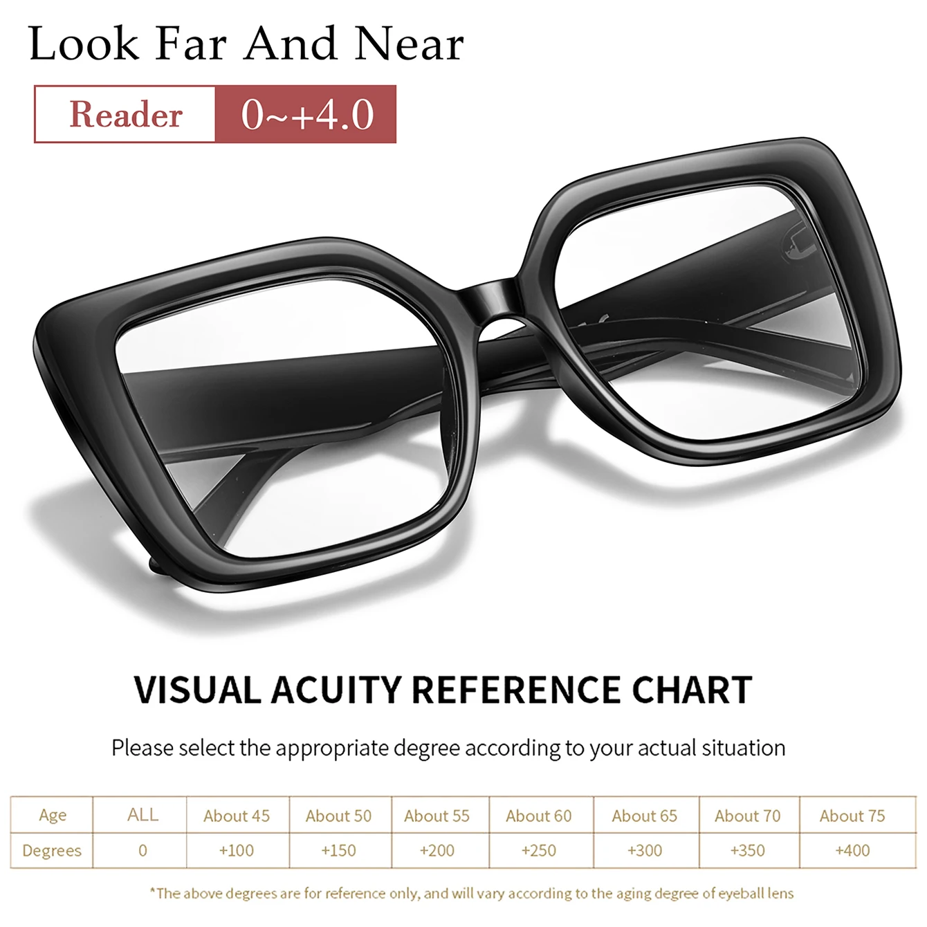 Lesebrille mit großem Rahmen, bunt, rechteckig, für Männer mittleren Alters und ältere Menschen, die Presbyopie-Brillen lesen +150 +200 Image