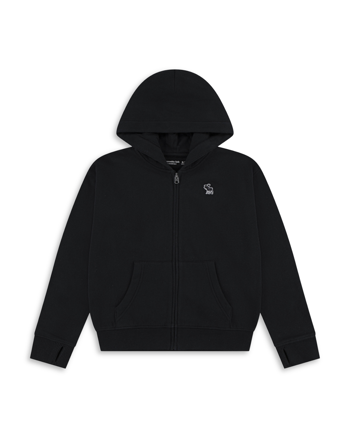 abercrombie kids Boys' Essentials Full Zip Hoodie - Little Kid, Big Kid - ANF Anthracite