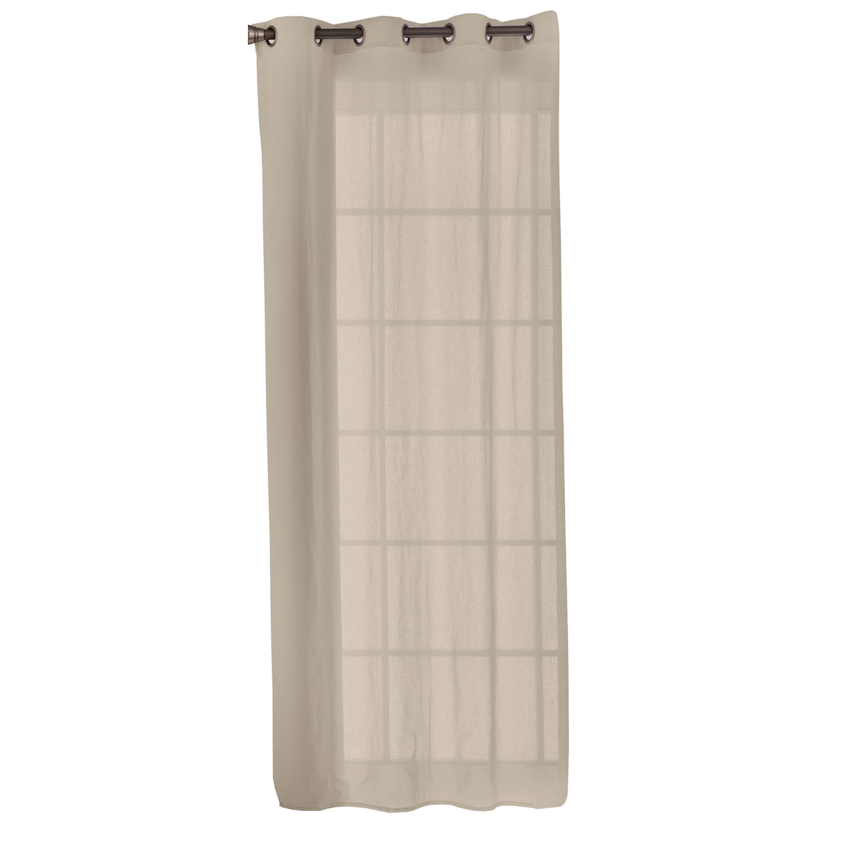 Glatte Gardine 200x260 cm Baumwolle hergestellt in Spanien Ftr 6 Beig Naturals Image