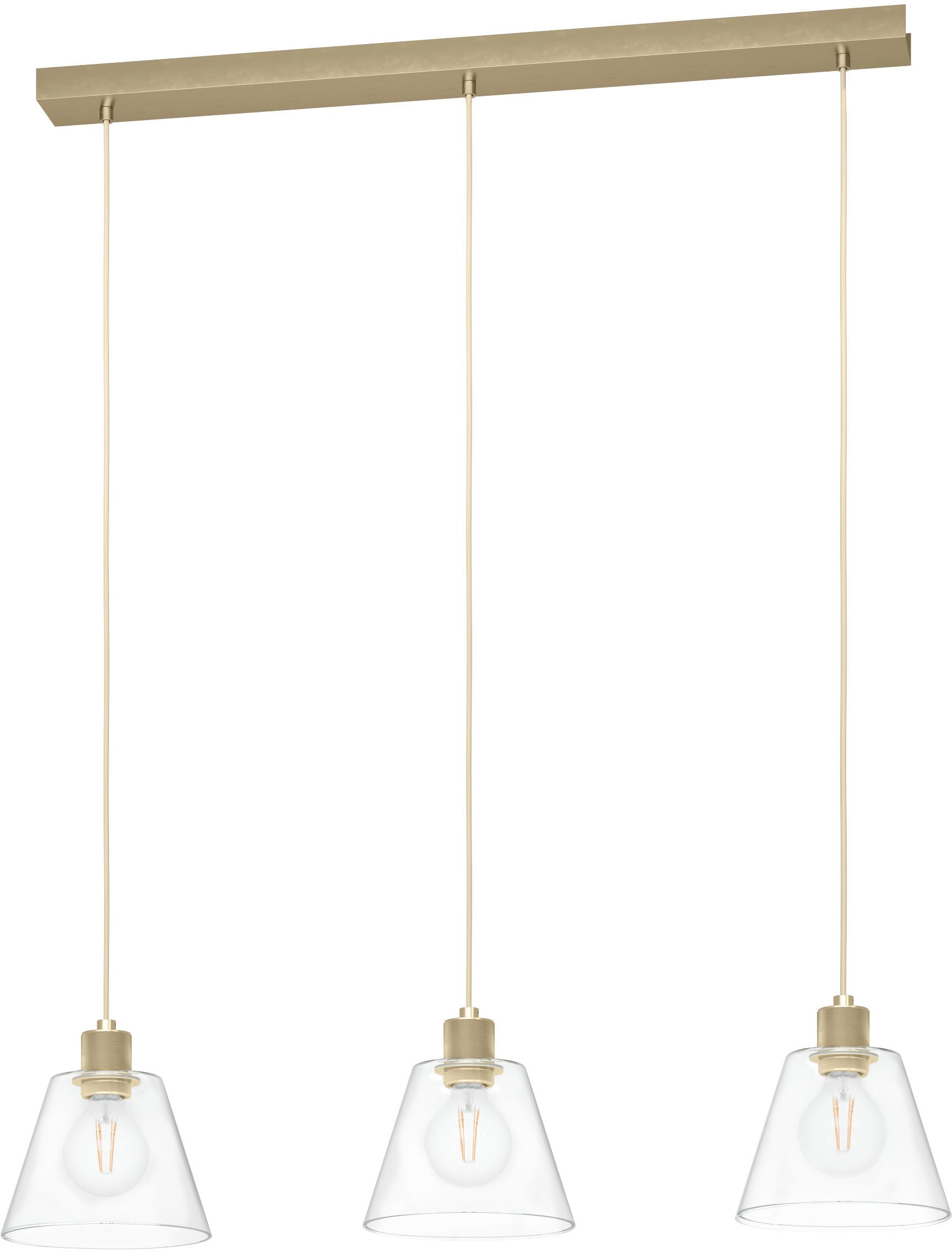 EGLO Hängeleuchte "COPLEY", gold (goldfarben), H: 110cm, 1 Stk., Leuchten, Hängeleuchte aus Stahl, Alu - exkl. E27 - 40W Image